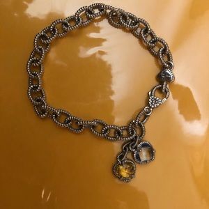 Judith Ripka link bracelet with heart charms